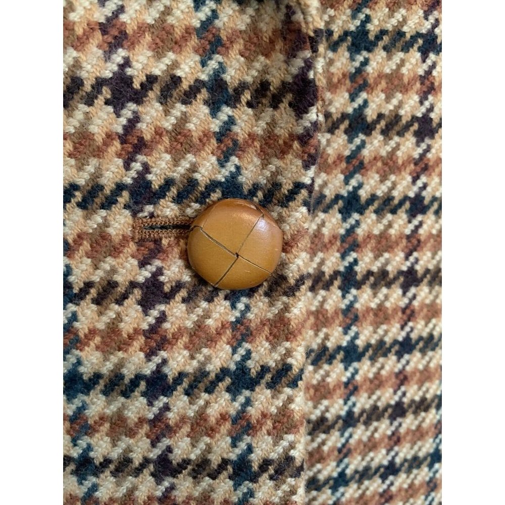 Women’s Wool & Cashmere Houndstooth Plaid blazer size 14 Warm Fall Colors - Picture 7 of 12